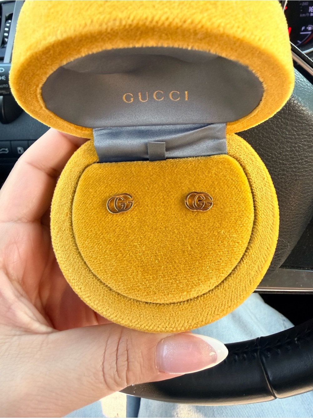 Gucci Gold Double G Stud Earrings